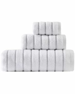 Vera Wang Geo Stitch Terry 3Pc Towel Set Home Bath Towels