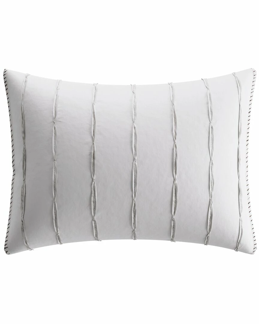 Vera Wang Charcoal Vines Gathered Pleats 100% Silk Throw Pillow Home Decorative Pillows
