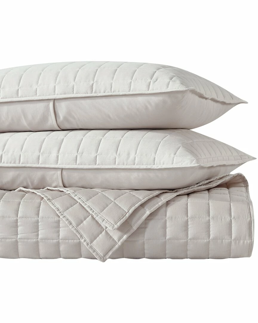 Vera Wang Grid Stitch Sateen Reversible Quilt Set Home Comforters & Quilts - Image 2