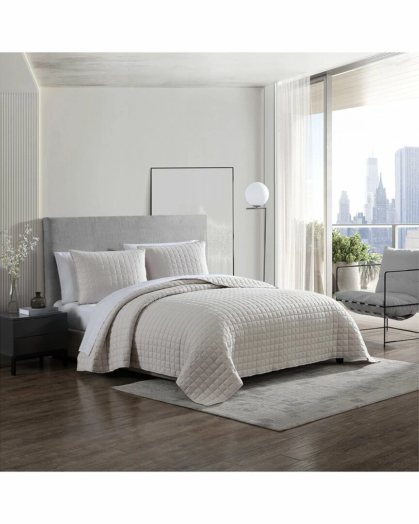 Vera Wang Grid Stitch Sateen Reversible Quilt Set Home Comforters & Quilts - Image 5