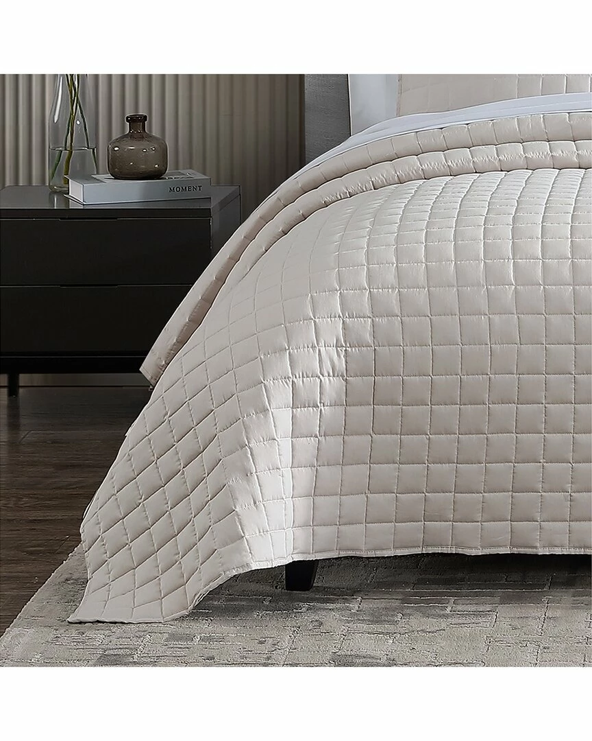 Vera Wang Grid Stitch Sateen Reversible Quilt Set Home Comforters & Quilts - Image 7