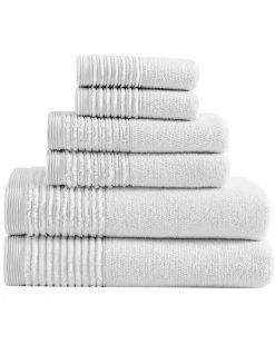 Vera Wang Sculpted Pleat Solid Terry 6Pc Towel Set Home Bath Towels