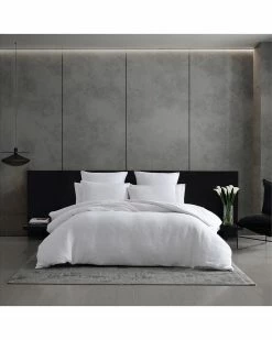 Vera Wang Solid Textured Pleats Jacquard Duvet Cover Set Home Duvet Inserts & Duvets