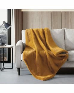 Vera Wang Lapin Fur Like Throw Blanket Home Blankets & Throws