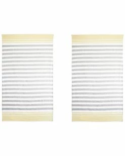 Vera Wang Awning Stripe Cotton Terry 2 Piece- Beach Towel Home Beach Towels