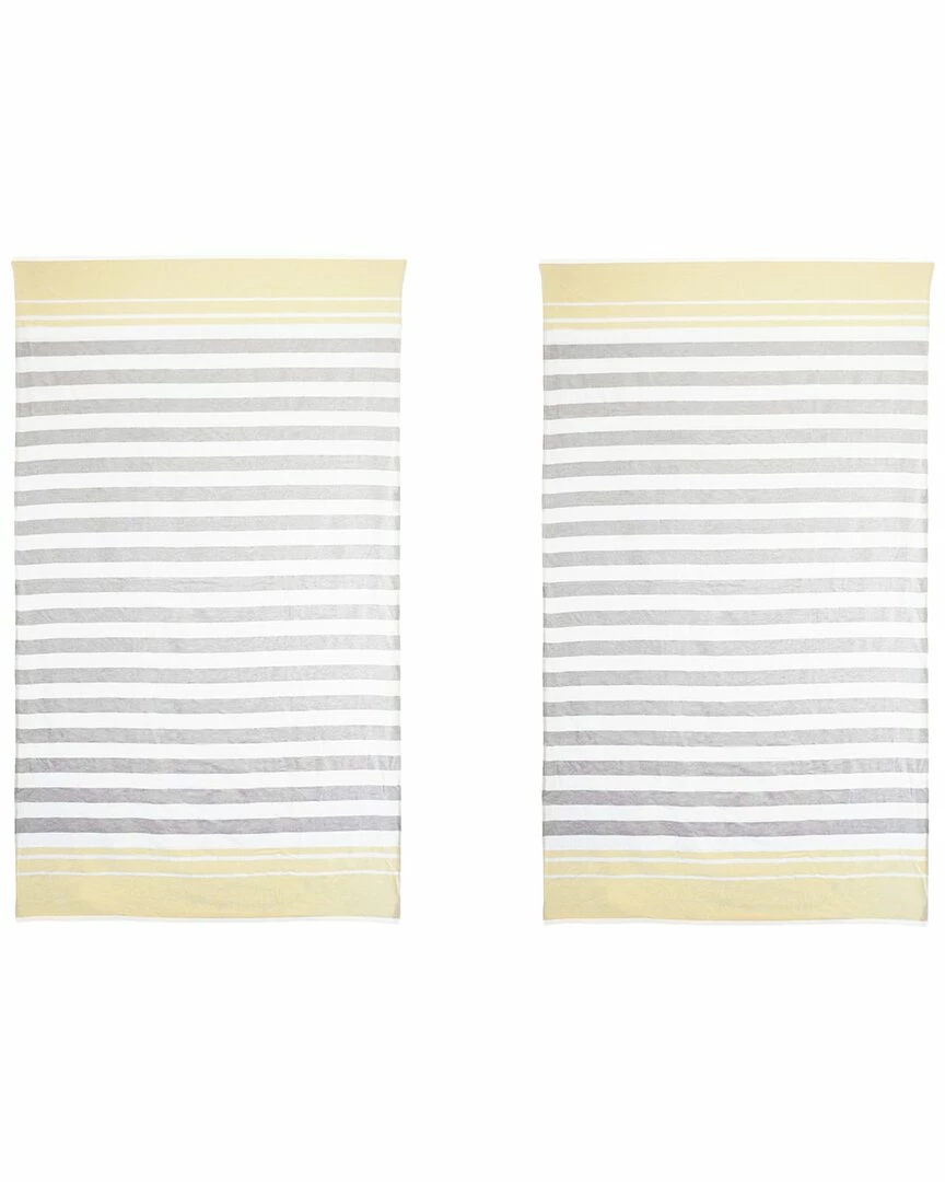 Vera Wang Awning Stripe Cotton Terry 2 Piece- Beach Towel Home Beach Towels