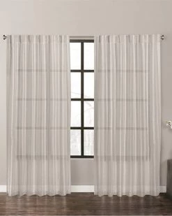 Vera Wang Fil Coupe Stripe Yarn Dye Drapes 52x84in Home Decorative Pillows