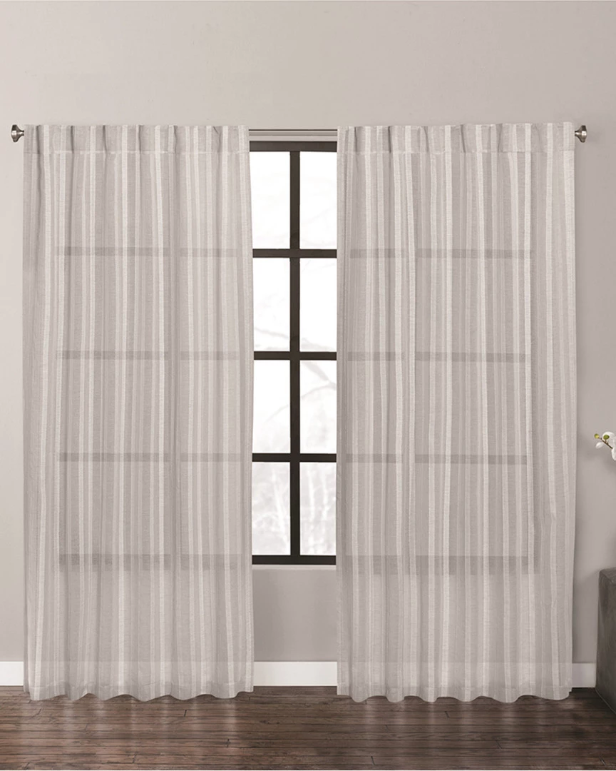 Vera Wang Fil Coupe Stripe Yarn Dye Drapes 52x96in Home Decorative Pillows