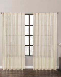 Vera Wang Fil Coupe Stripe Yarn Dye Drapes 52x84in Home Decorative Pillows