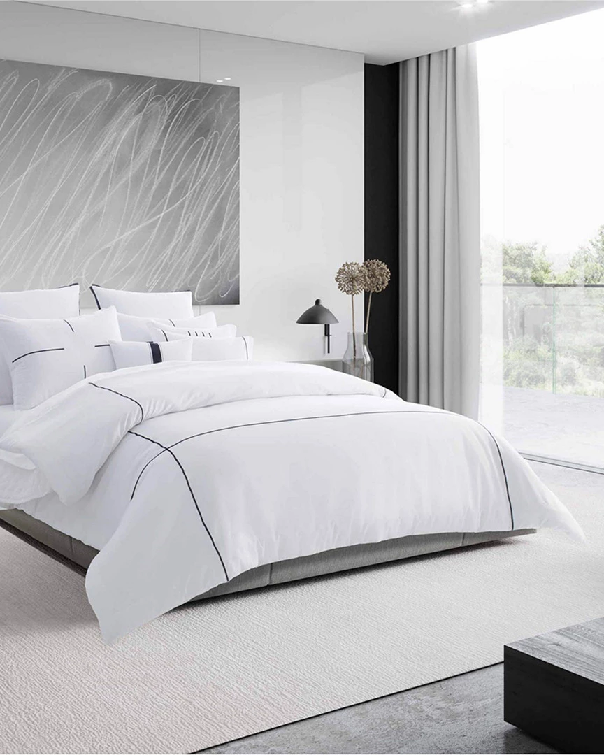 Vera Wang Zig Zag T230 Sateen Duvet Cover Set Home Duvet Inserts & Duvets - Image 3