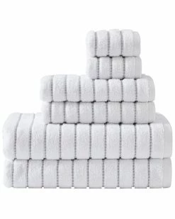 Vera Wang Geo Stitch Terry 6Pc Towel Set Home Bath Towels