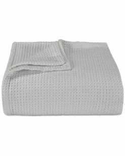 Vera Wang Waffleweave Open Grey Blanket Home Blankets & Throws