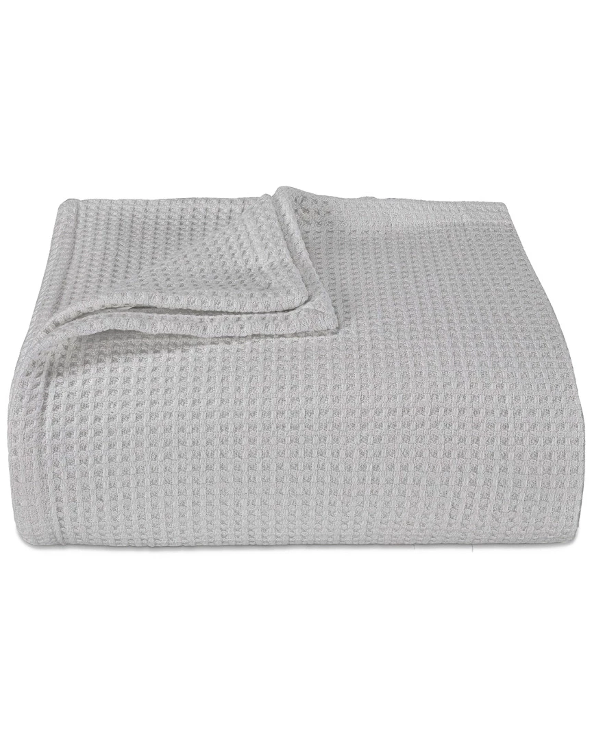 Vera Wang Waffleweave Open Grey Blanket Home Blankets & Throws