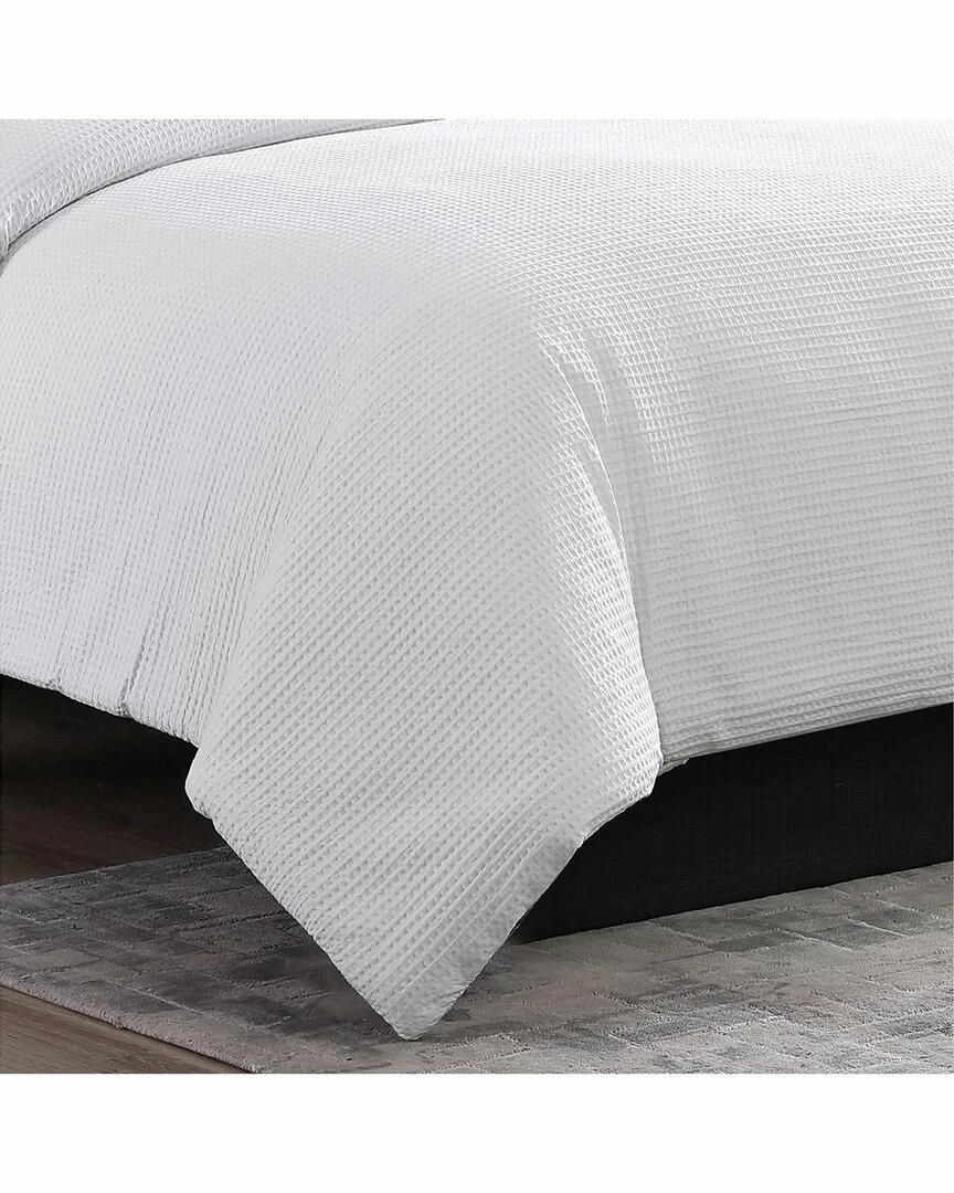 Vera Wang Waffle Pique White Comforter/Sham Set Home Comforters & Quilts - Image 2