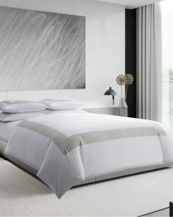 Vera Wang Sateen Band T200 Percale Duvet Cover Set Home Duvet Inserts & Duvets