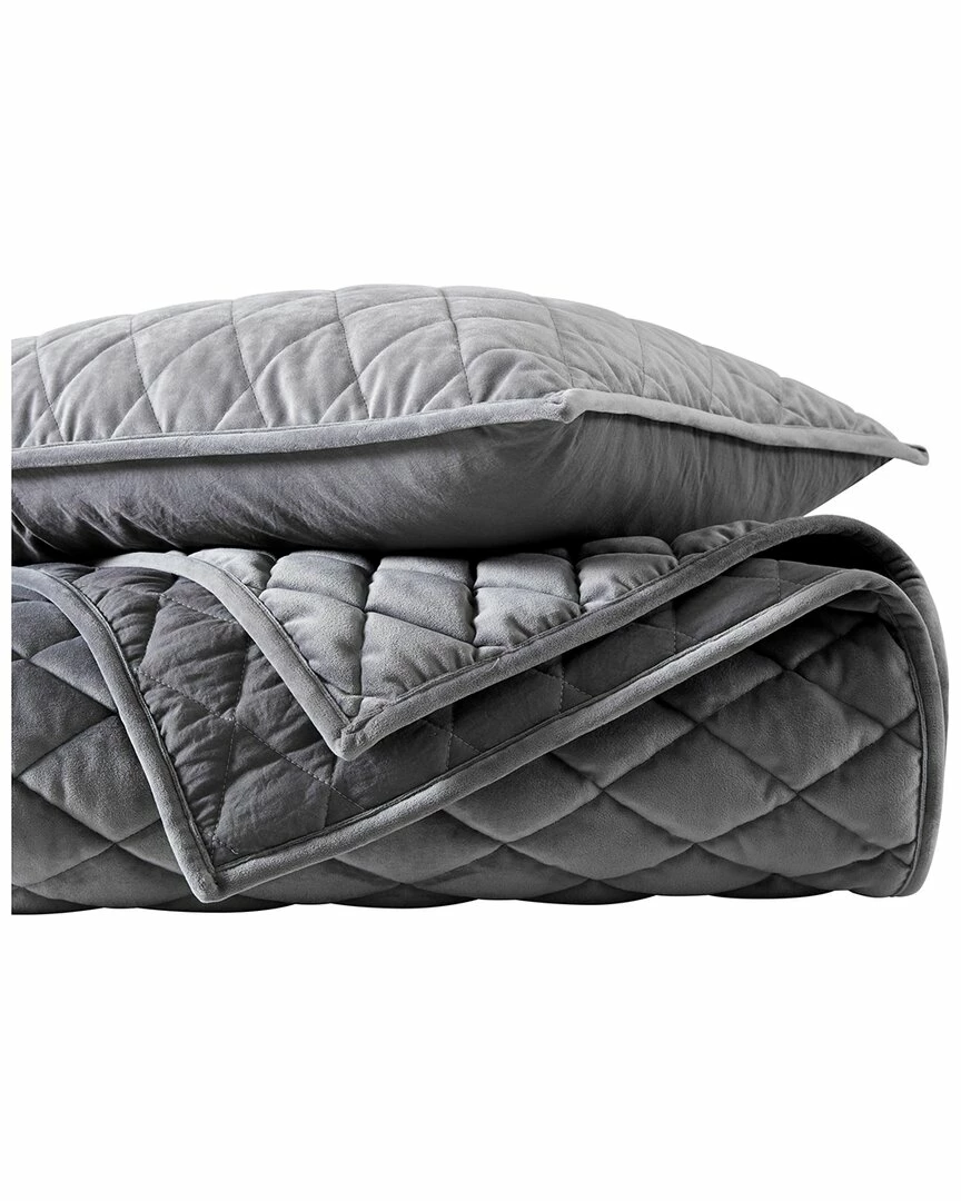 Vera Wang Diamond Velvet Quilt/Sham Set Home Comforters & Quilts - Image 3