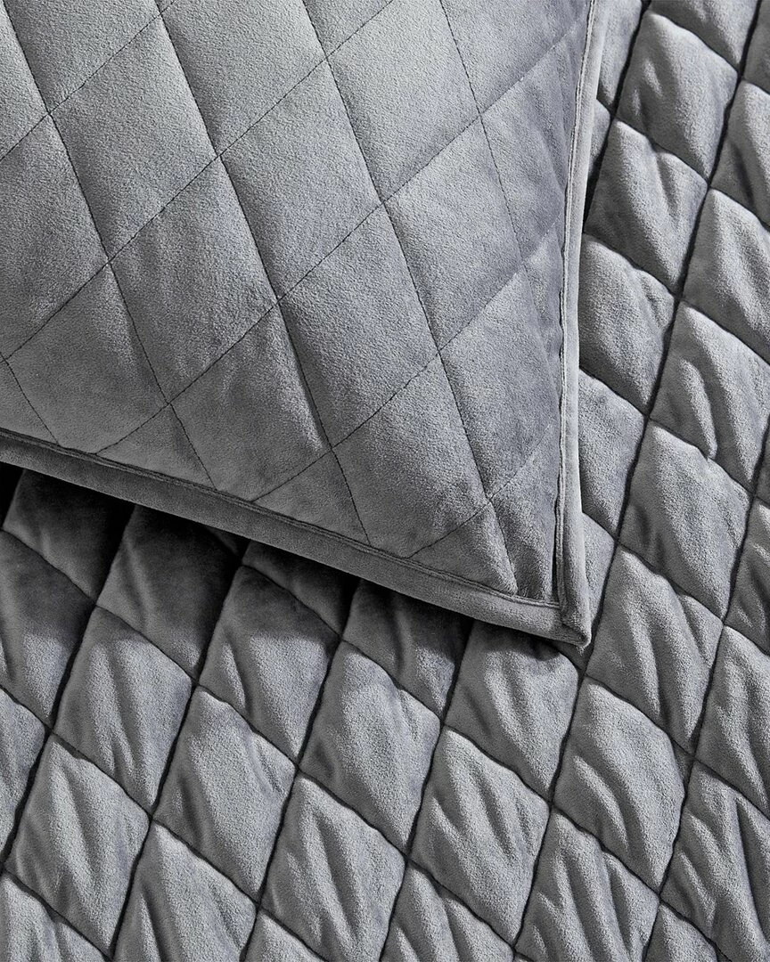 Vera Wang Diamond Velvet Quilt/Sham Set Home Comforters & Quilts - Image 5